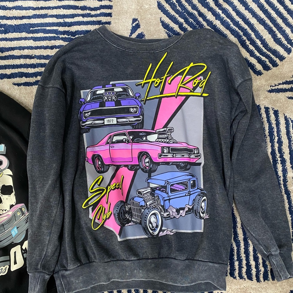 Hot Rod Graphic Men's Sweater - Black
